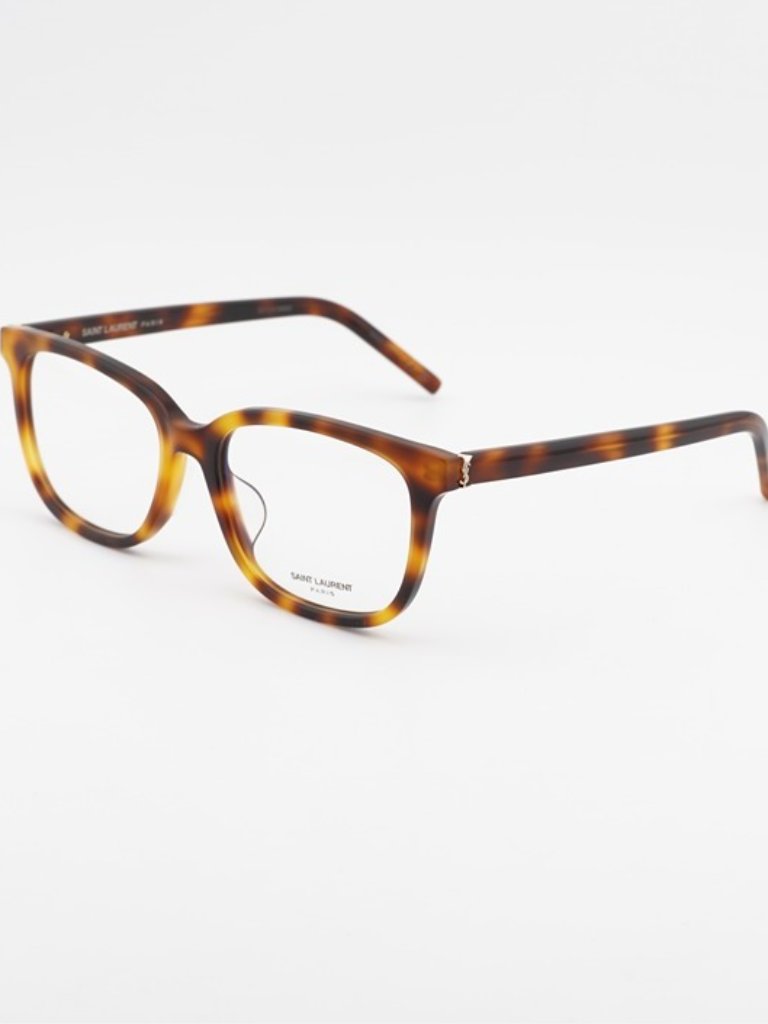 Saint Laurent Slm110f 005 Eyeglasses Havana 55mm Square Frame